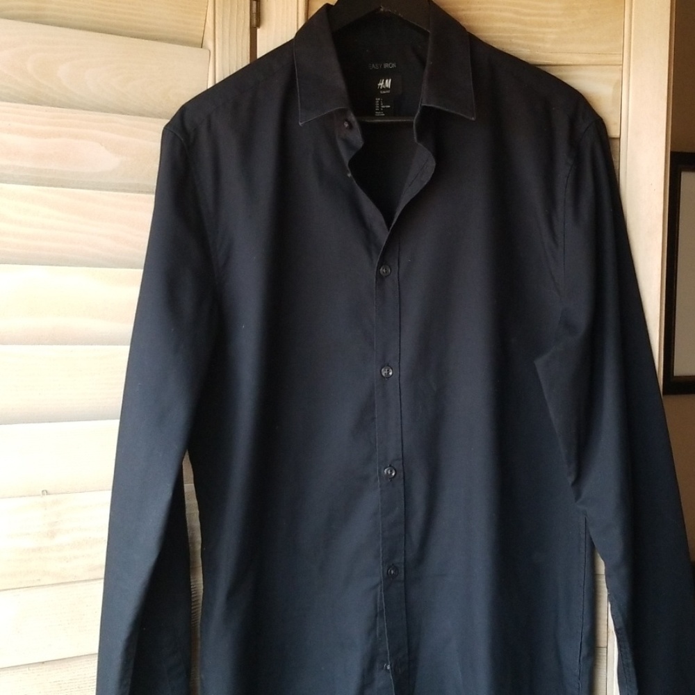 Mens black button up